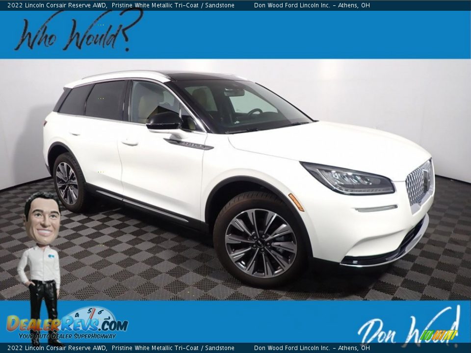 2022 Lincoln Corsair Reserve AWD Pristine White Metallic Tri-Coat / Sandstone Photo #1