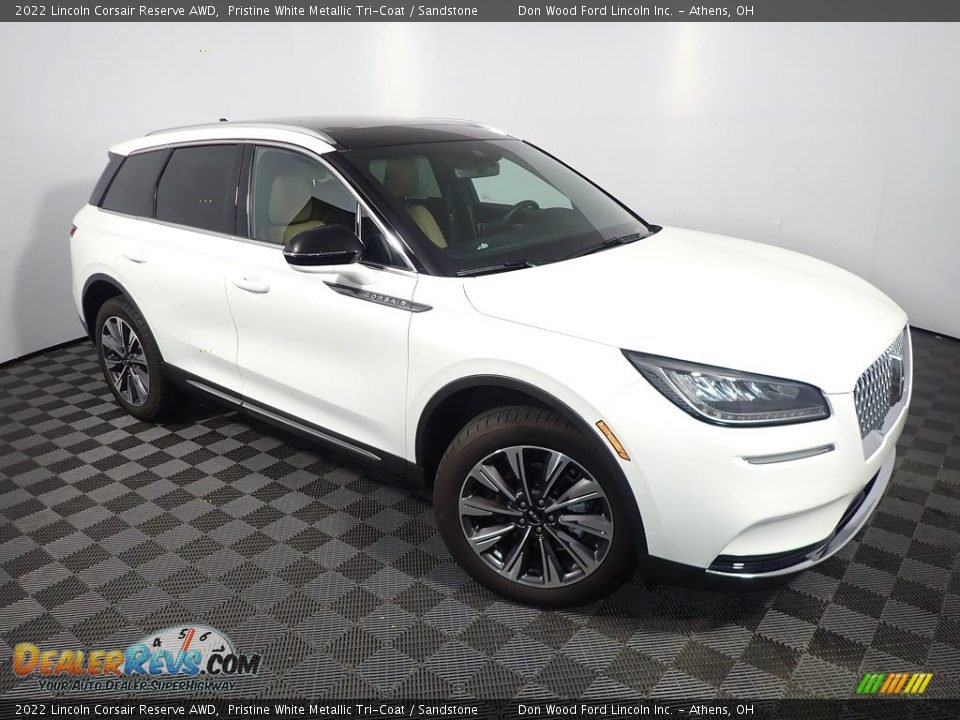 2022 Lincoln Corsair Reserve AWD Pristine White Metallic Tri-Coat / Sandstone Photo #5