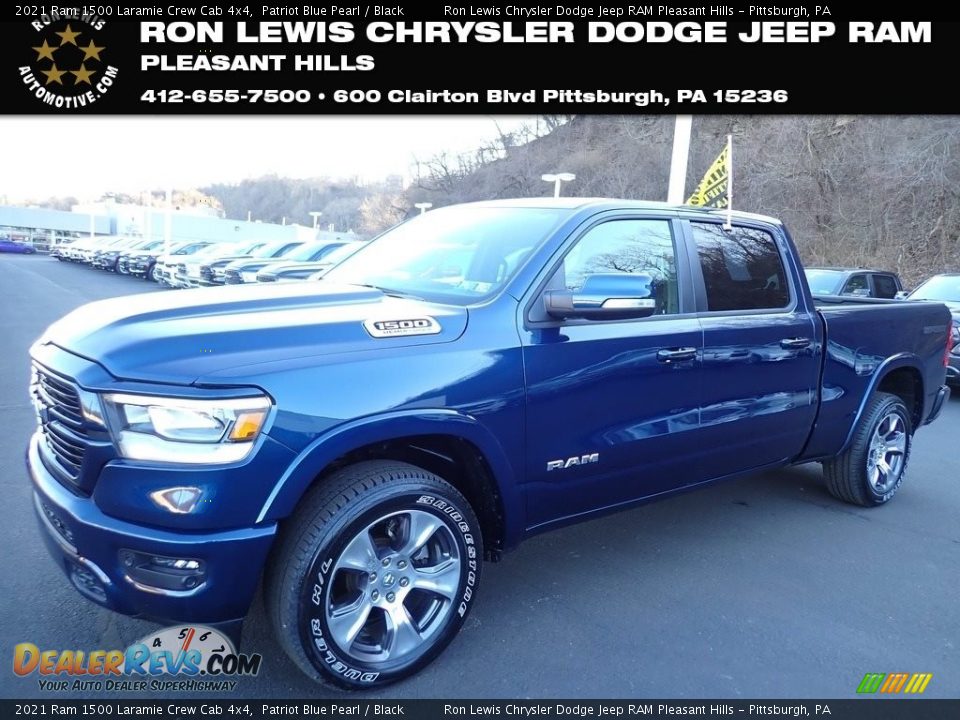 2021 Ram 1500 Laramie Crew Cab 4x4 Patriot Blue Pearl / Black Photo #1