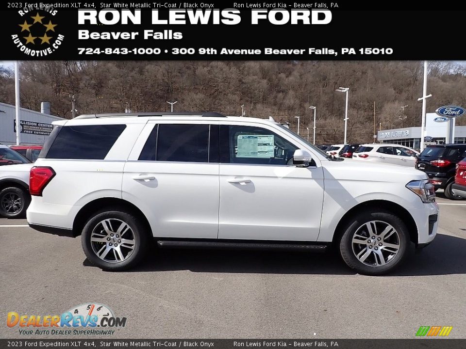 2023 Ford Expedition XLT 4x4 Star White Metallic Tri-Coat / Black Onyx Photo #1