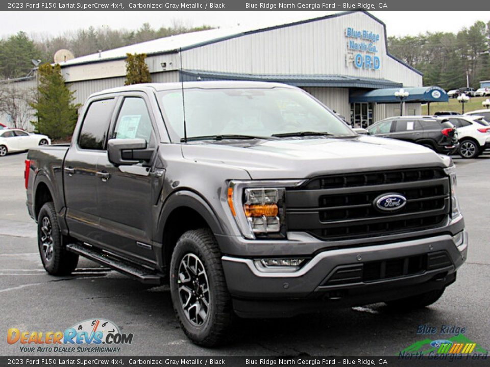 2023 Ford F150 Lariat SuperCrew 4x4 Carbonized Gray Metallic / Black Photo #7