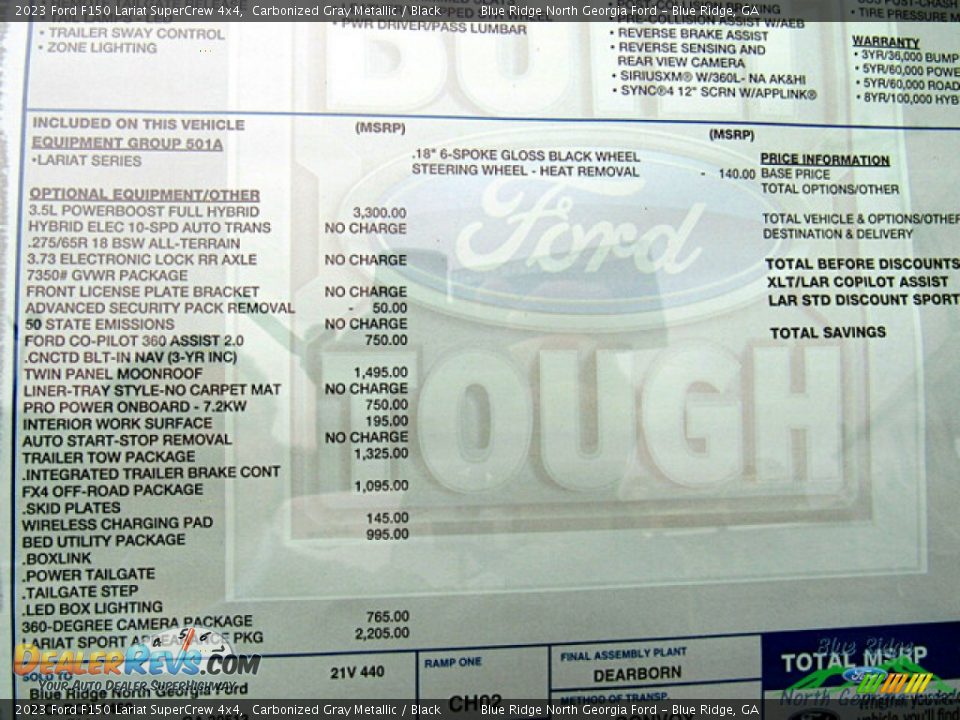 2023 Ford F150 Lariat SuperCrew 4x4 Window Sticker Photo #25