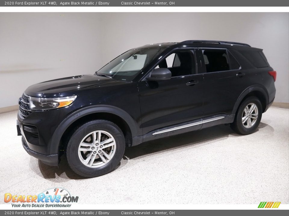 2020 Ford Explorer XLT 4WD Agate Black Metallic / Ebony Photo #3