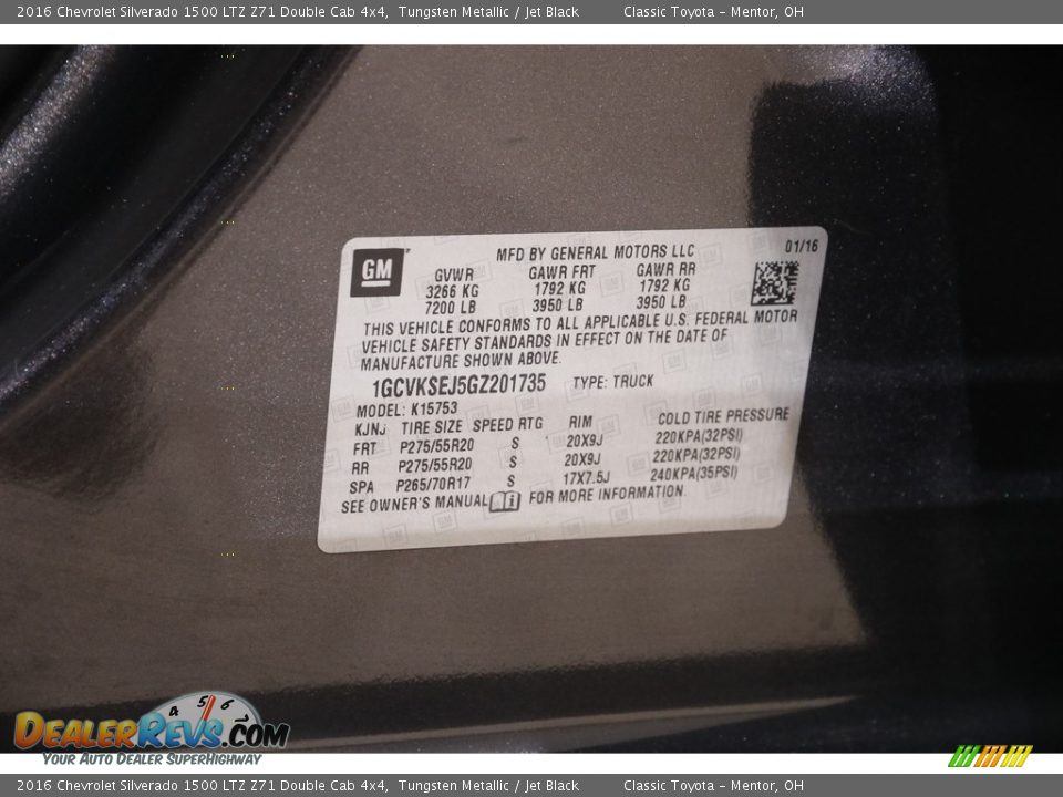 2016 Chevrolet Silverado 1500 LTZ Z71 Double Cab 4x4 Tungsten Metallic / Jet Black Photo #23