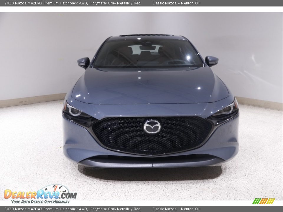 2020 Mazda MAZDA3 Premium Hatchback AWD Polymetal Gray Metallic / Red Photo #2