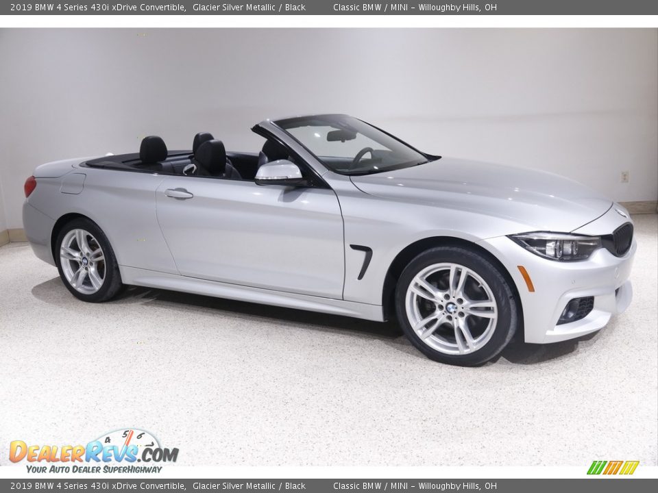 2019 BMW 4 Series 430i xDrive Convertible Glacier Silver Metallic / Black Photo #1