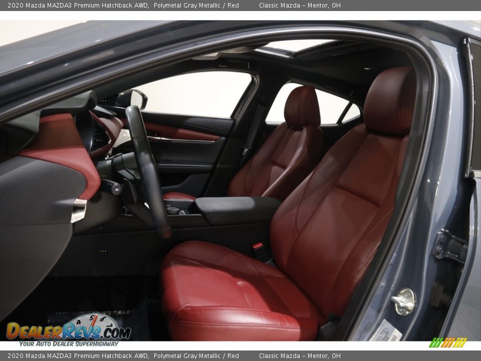 2020 Mazda MAZDA3 Premium Hatchback AWD Polymetal Gray Metallic / Red Photo #5