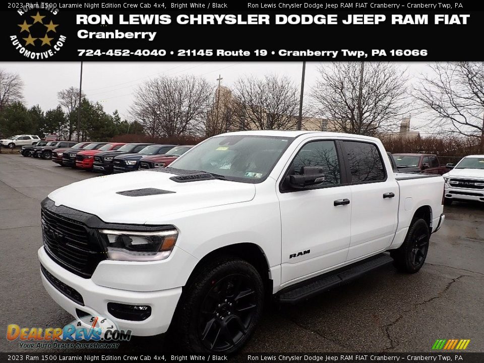 2023 Ram 1500 Laramie Night Edition Crew Cab 4x4 Bright White / Black Photo #1