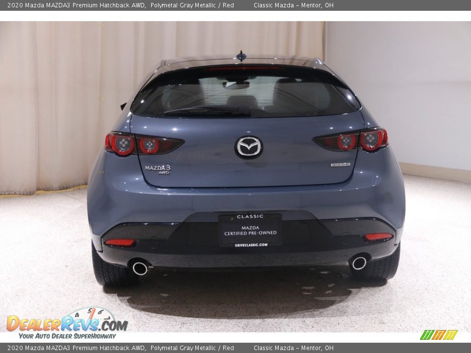 2020 Mazda MAZDA3 Premium Hatchback AWD Polymetal Gray Metallic / Red Photo #18