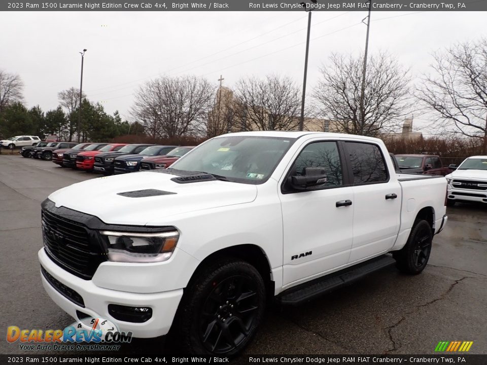 2023 Ram 1500 Laramie Night Edition Crew Cab 4x4 Bright White / Black Photo #6