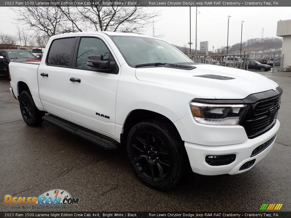 2023 Ram 1500 Laramie Night Edition Crew Cab 4x4 Bright White / Black Photo #8