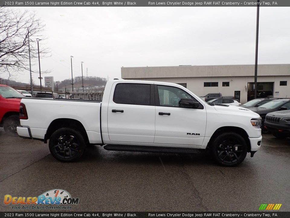 2023 Ram 1500 Laramie Night Edition Crew Cab 4x4 Bright White / Black Photo #7