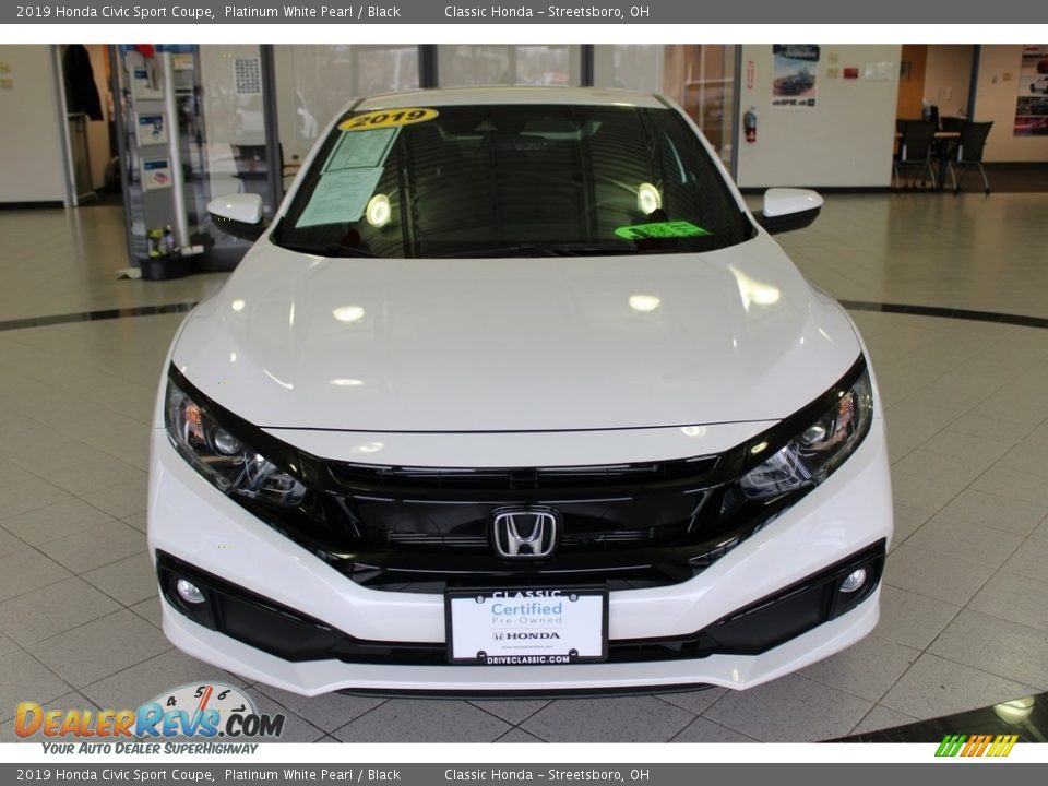 2019 Honda Civic Sport Coupe Platinum White Pearl / Black Photo #2