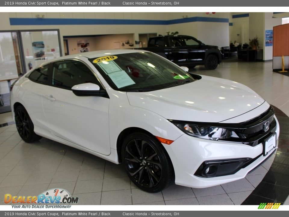 2019 Honda Civic Sport Coupe Platinum White Pearl / Black Photo #3