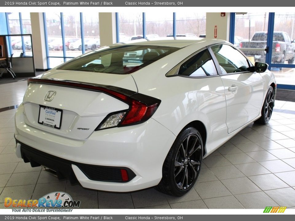 2019 Honda Civic Sport Coupe Platinum White Pearl / Black Photo #7