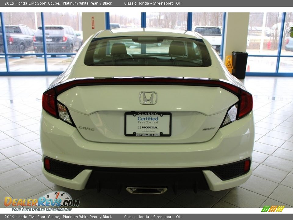 2019 Honda Civic Sport Coupe Platinum White Pearl / Black Photo #8