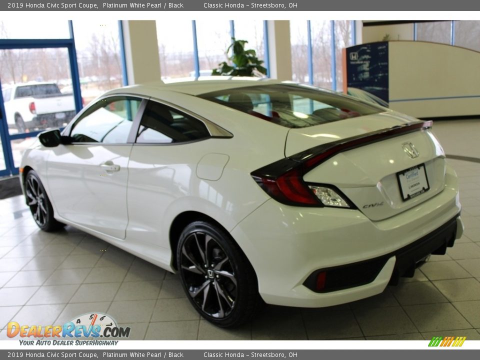 2019 Honda Civic Sport Coupe Platinum White Pearl / Black Photo #9