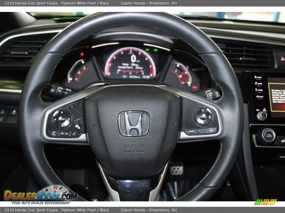 2019 Honda Civic Sport Coupe Platinum White Pearl / Black Photo #25