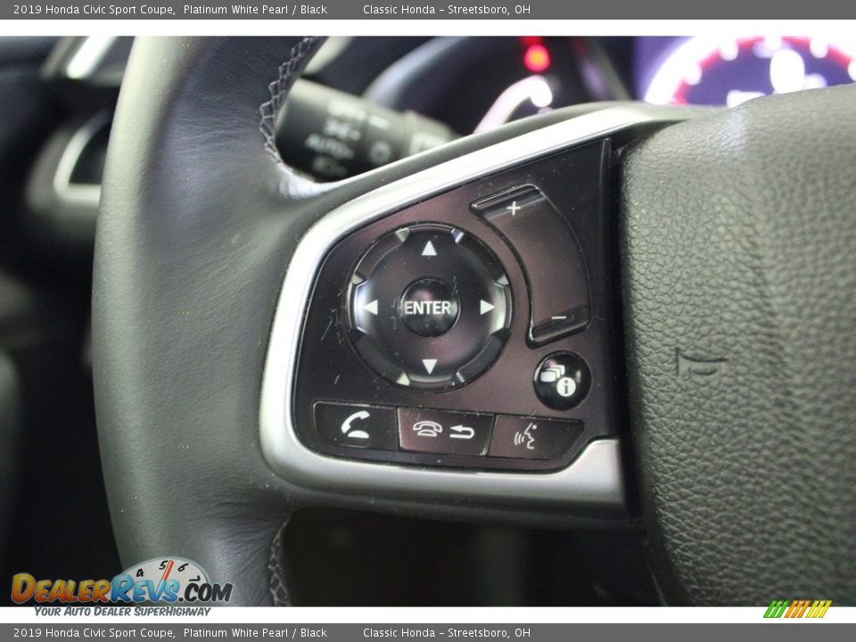 2019 Honda Civic Sport Coupe Platinum White Pearl / Black Photo #26