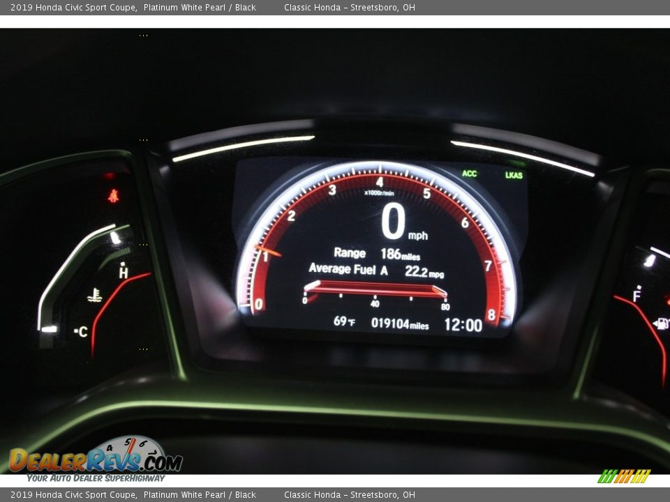 2019 Honda Civic Sport Coupe Platinum White Pearl / Black Photo #28