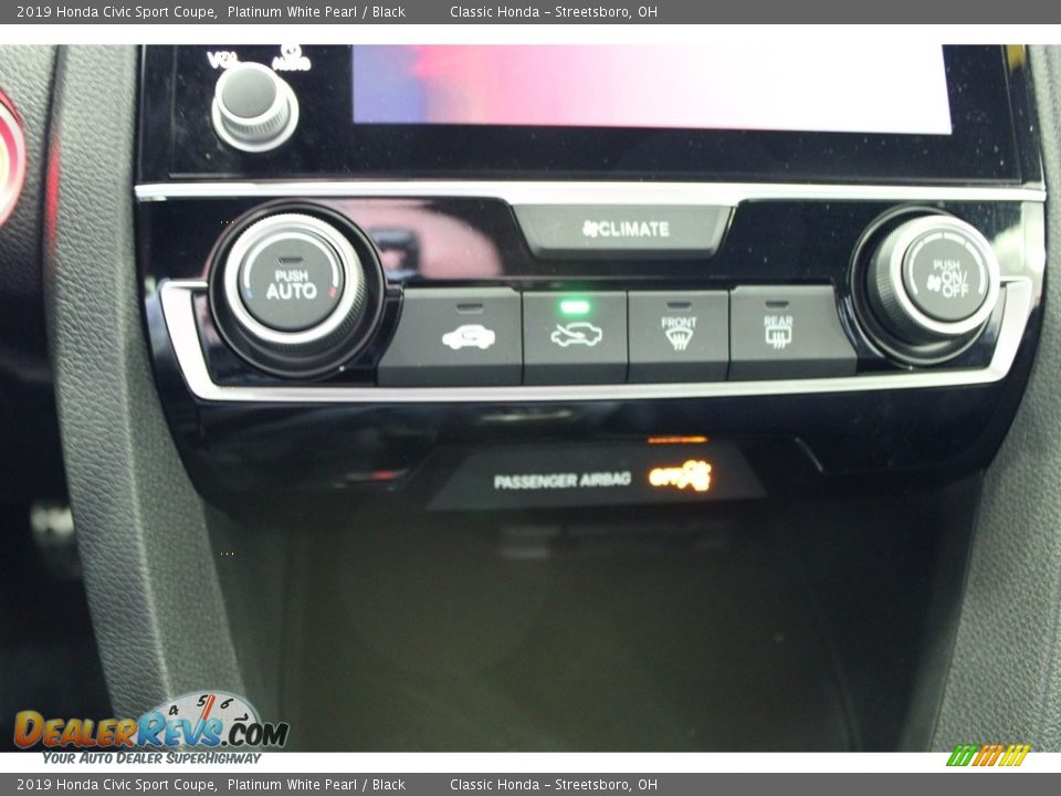 2019 Honda Civic Sport Coupe Platinum White Pearl / Black Photo #30