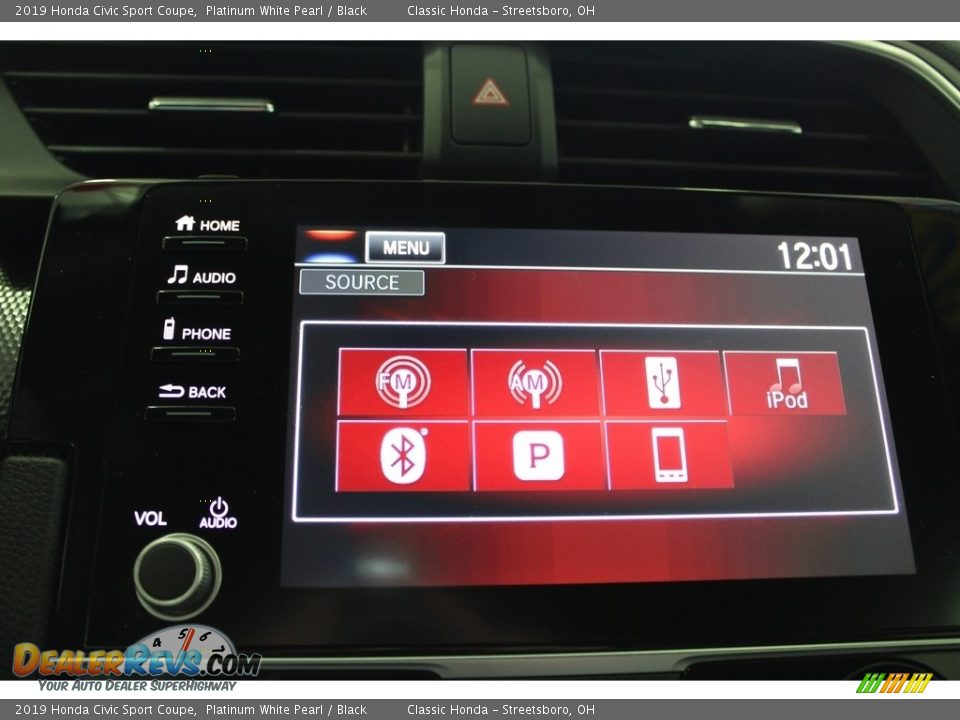 2019 Honda Civic Sport Coupe Platinum White Pearl / Black Photo #31