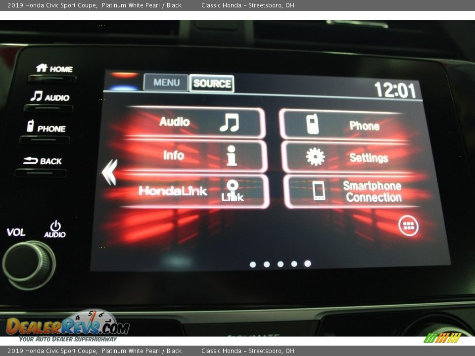 2019 Honda Civic Sport Coupe Platinum White Pearl / Black Photo #32