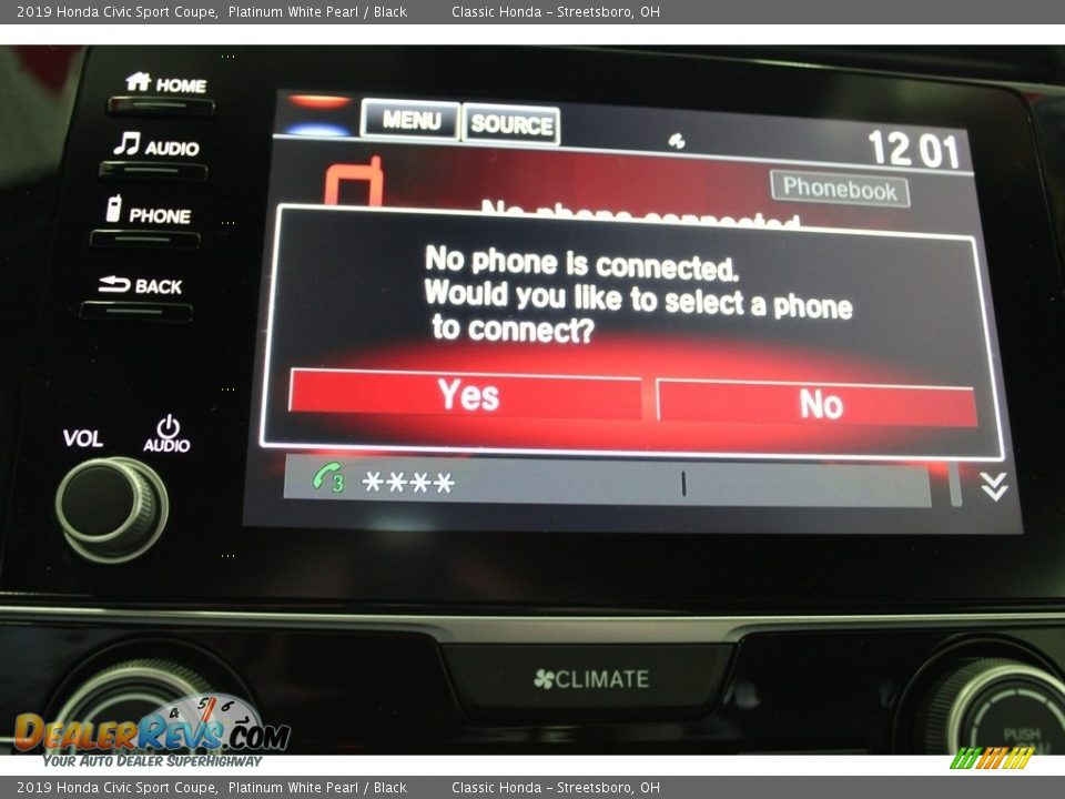 2019 Honda Civic Sport Coupe Platinum White Pearl / Black Photo #33