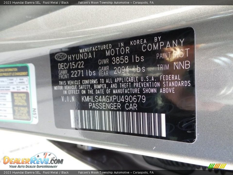 2023 Hyundai Elantra SEL Fluid Metal / Black Photo #18