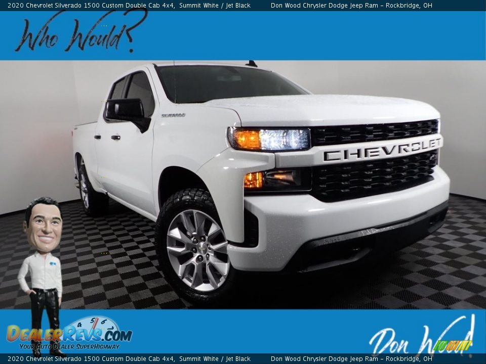 2020 Chevrolet Silverado 1500 Custom Double Cab 4x4 Summit White / Jet Black Photo #1
