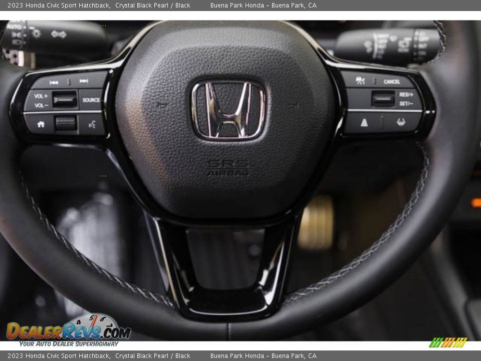 2023 Honda Civic Sport Hatchback Crystal Black Pearl / Black Photo #19