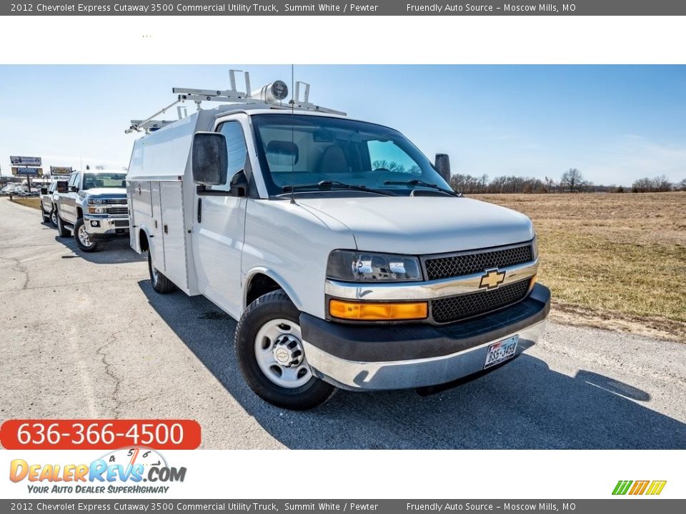 2012 Chevrolet Express Cutaway 3500 Commercial Utility Truck Summit White / Pewter Photo #1