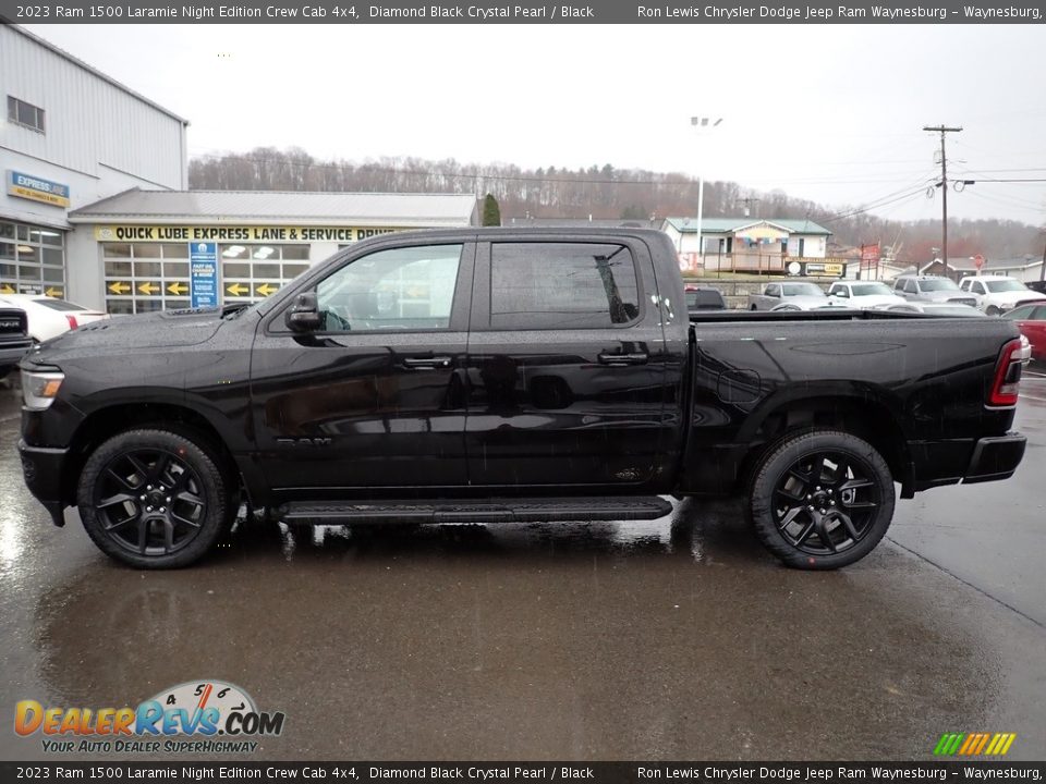 2023 Ram 1500 Laramie Night Edition Crew Cab 4x4 Diamond Black Crystal Pearl / Black Photo #2