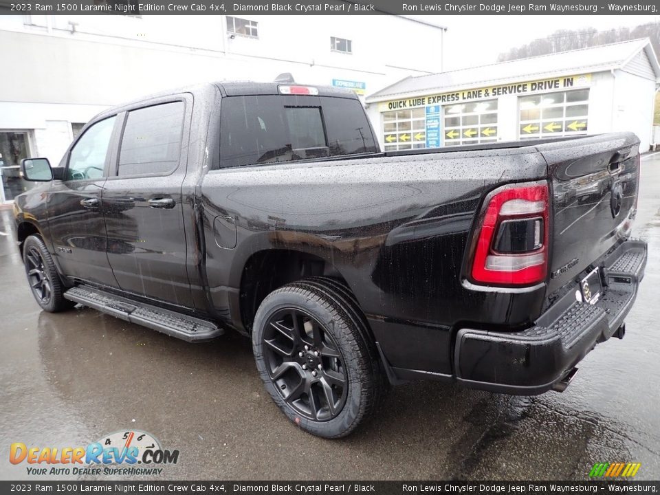 2023 Ram 1500 Laramie Night Edition Crew Cab 4x4 Diamond Black Crystal Pearl / Black Photo #3