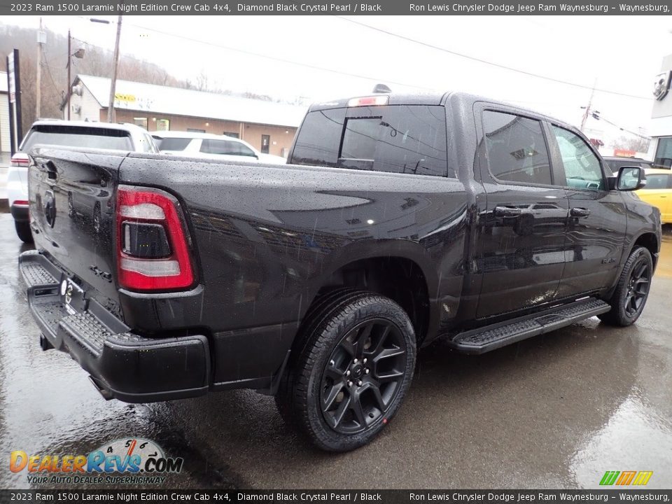 2023 Ram 1500 Laramie Night Edition Crew Cab 4x4 Diamond Black Crystal Pearl / Black Photo #6