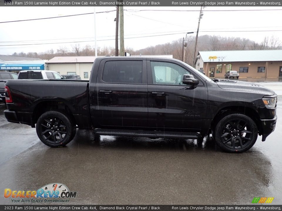 2023 Ram 1500 Laramie Night Edition Crew Cab 4x4 Diamond Black Crystal Pearl / Black Photo #7