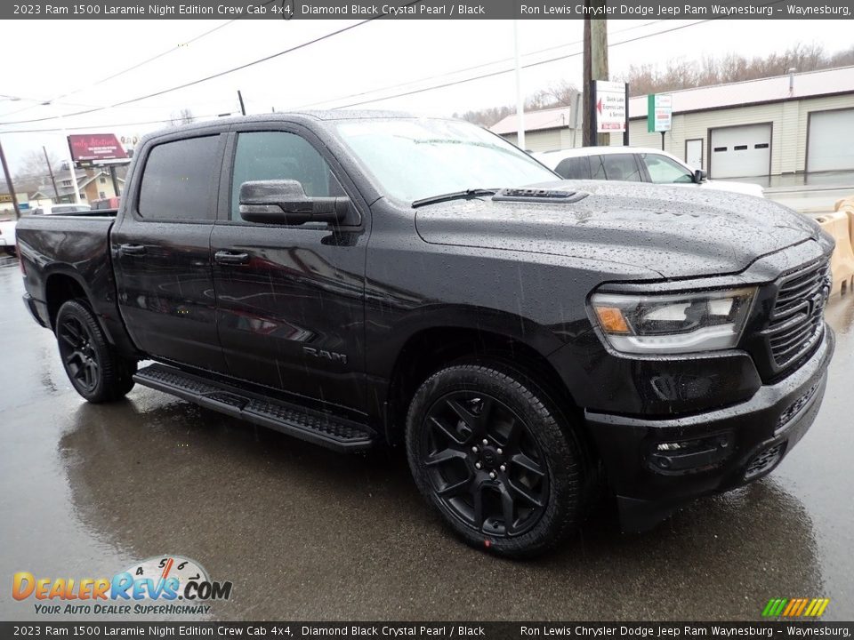 2023 Ram 1500 Laramie Night Edition Crew Cab 4x4 Diamond Black Crystal Pearl / Black Photo #8