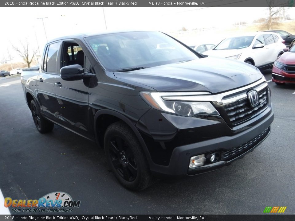 2018 Honda Ridgeline Black Edition AWD Crystal Black Pearl / Black/Red Photo #8