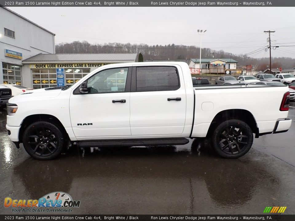 2023 Ram 1500 Laramie Night Edition Crew Cab 4x4 Bright White / Black Photo #2