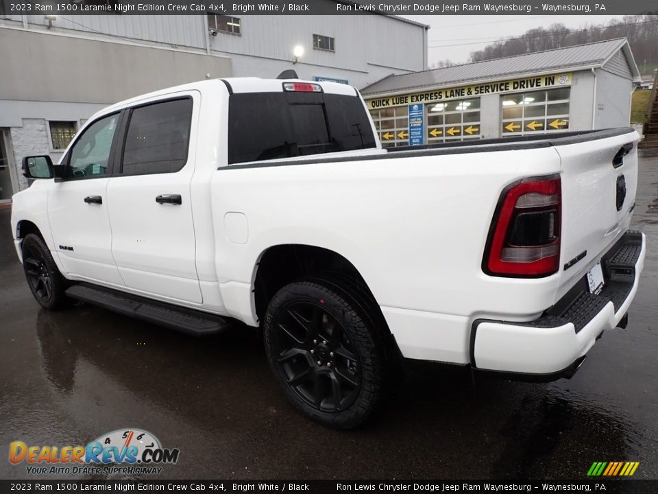 2023 Ram 1500 Laramie Night Edition Crew Cab 4x4 Bright White / Black Photo #3