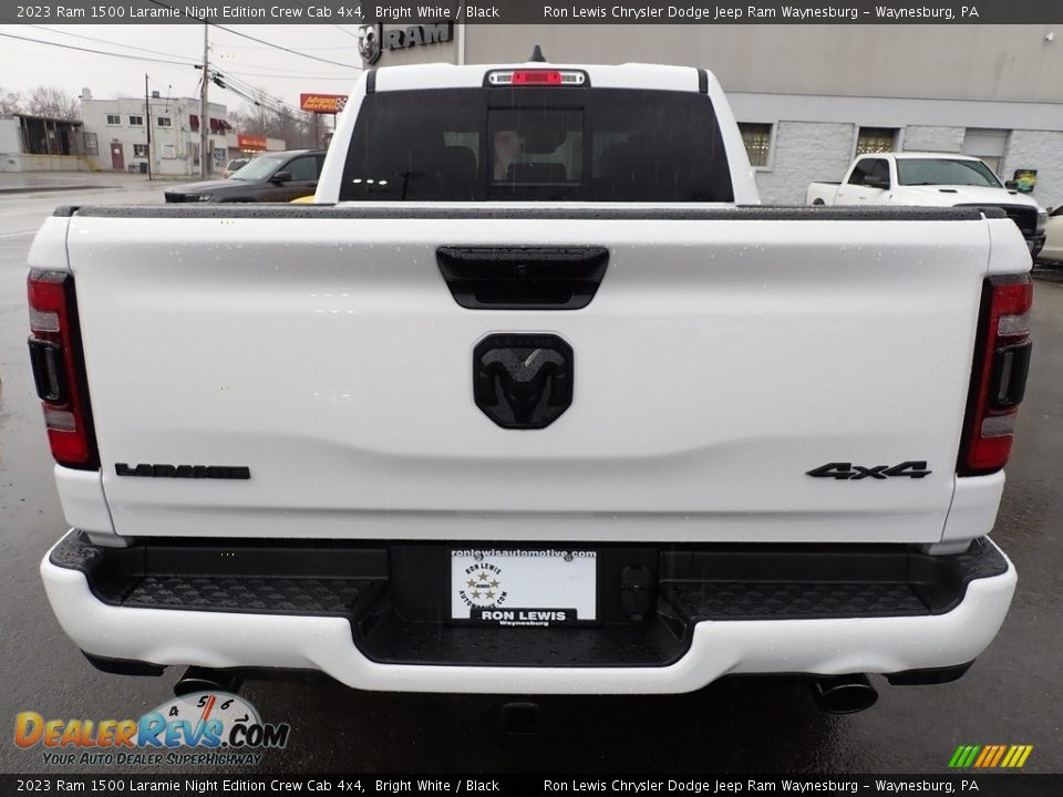 2023 Ram 1500 Laramie Night Edition Crew Cab 4x4 Bright White / Black Photo #4