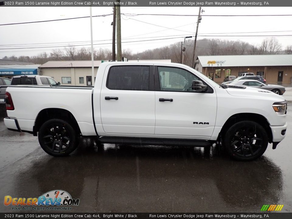 2023 Ram 1500 Laramie Night Edition Crew Cab 4x4 Bright White / Black Photo #7