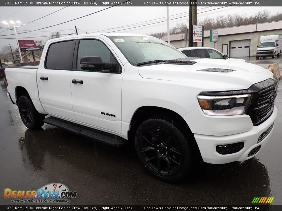 2023 Ram 1500 Laramie Night Edition Crew Cab 4x4 Bright White / Black Photo #8