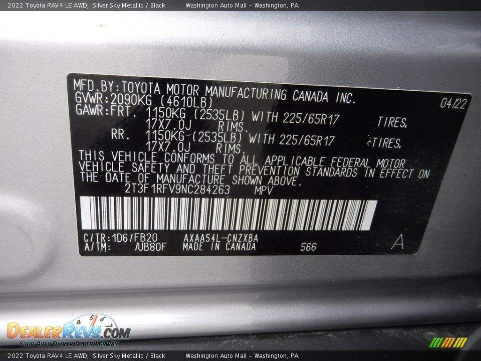 2022 Toyota RAV4 LE AWD Silver Sky Metallic / Black Photo #32