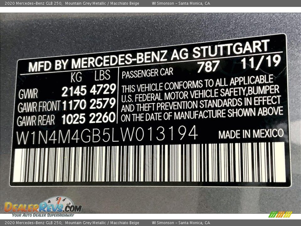 2020 Mercedes-Benz GLB 250 Mountain Grey Metallic / Macchiato Beige Photo #32