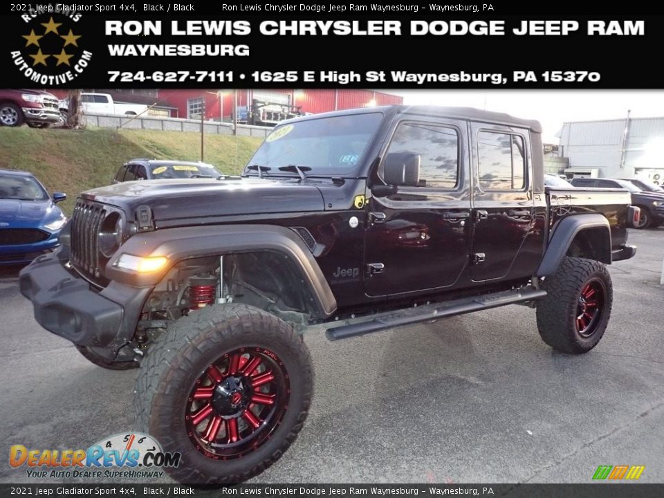 2021 Jeep Gladiator Sport 4x4 Black / Black Photo #1