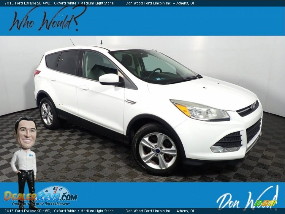 2015 Ford Escape SE 4WD Oxford White / Medium Light Stone Photo #1