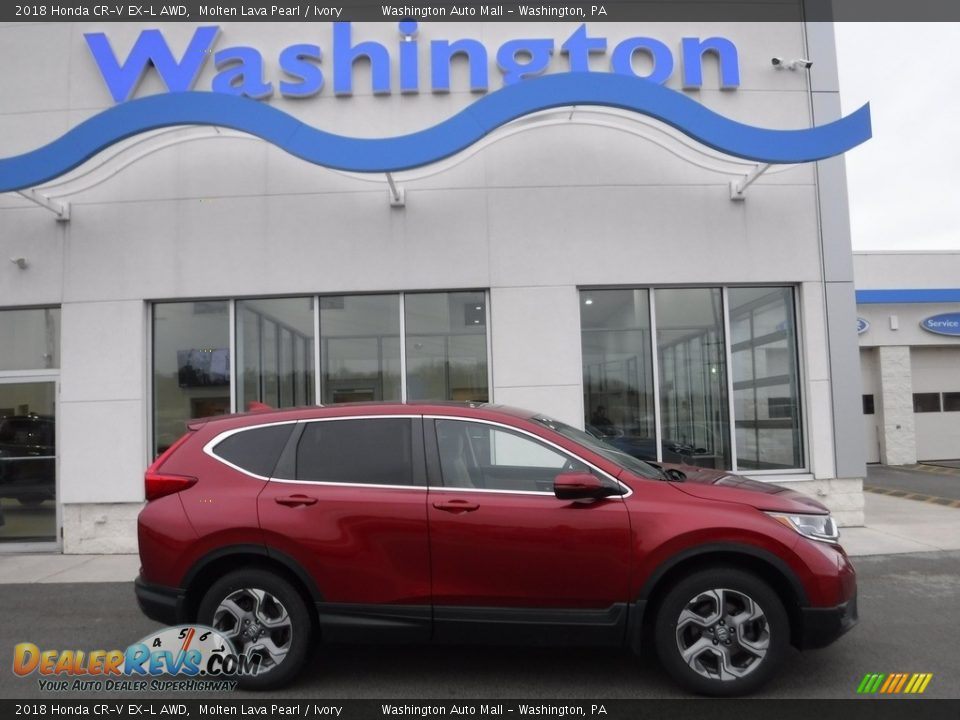 2018 Honda CR-V EX-L AWD Molten Lava Pearl / Ivory Photo #2