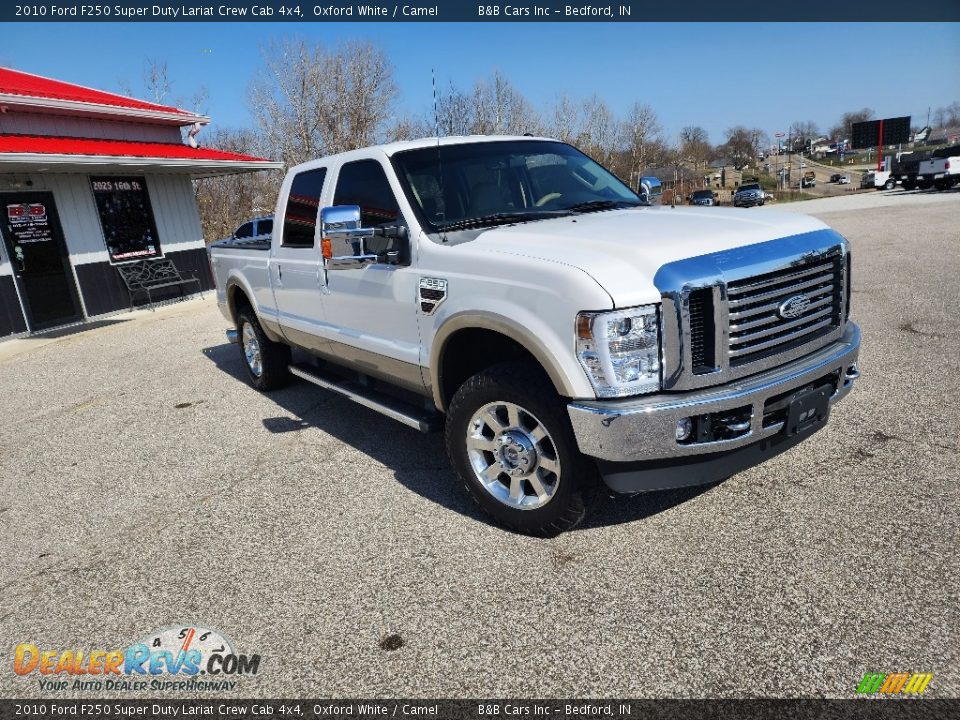 2010 Ford F250 Super Duty Lariat Crew Cab 4x4 Oxford White / Camel Photo #3