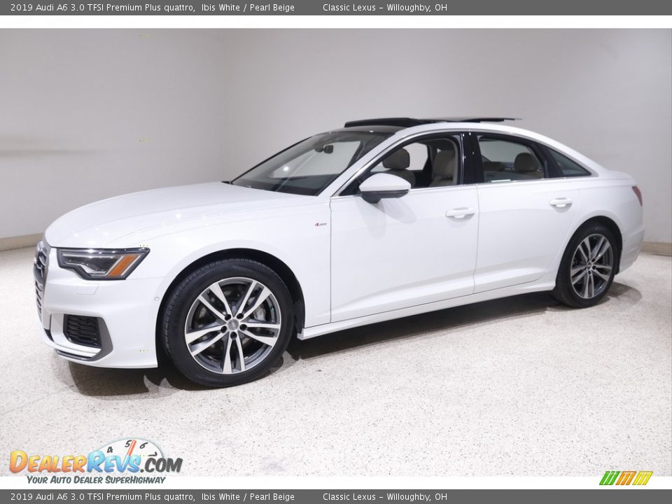 2019 Audi A6 3.0 TFSI Premium Plus quattro Ibis White / Pearl Beige Photo #3